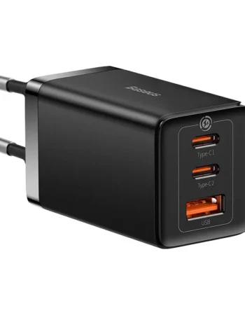 BASEUS 220V 65W, USB-A, 2*USB-C + Type-C - Type-C GaN5 Pro (CCGP120201) /черен/