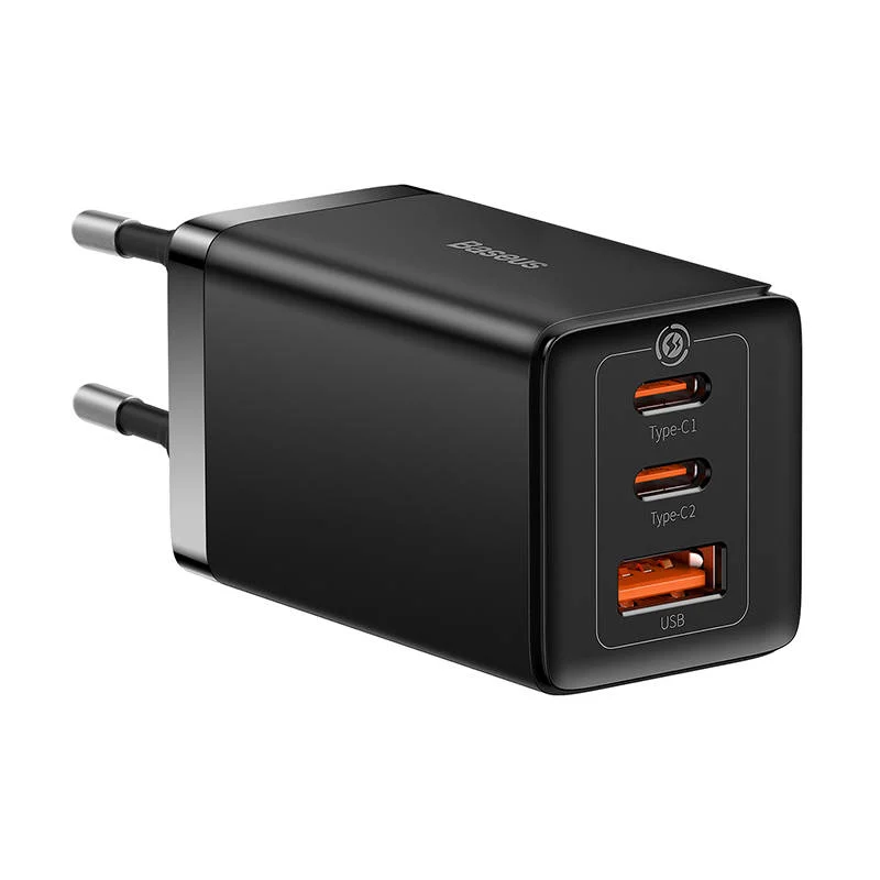 BASEUS 220V 65W, USB-A, 2*USB-C + Type-C - Type-C GaN5 Pro (CCGP120201) /черен/