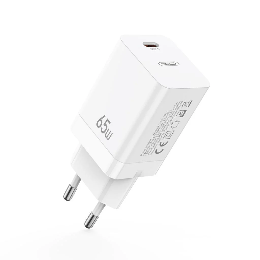 220V XO 65W, USB-C, PD, 3A, CE10 (EU сертифицирано) /бяло/ – снимка 3