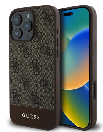 Калъф Guess GUHCP16LG4GLBR Apple iPhone 16 Pro PU 4G Stripe Brown