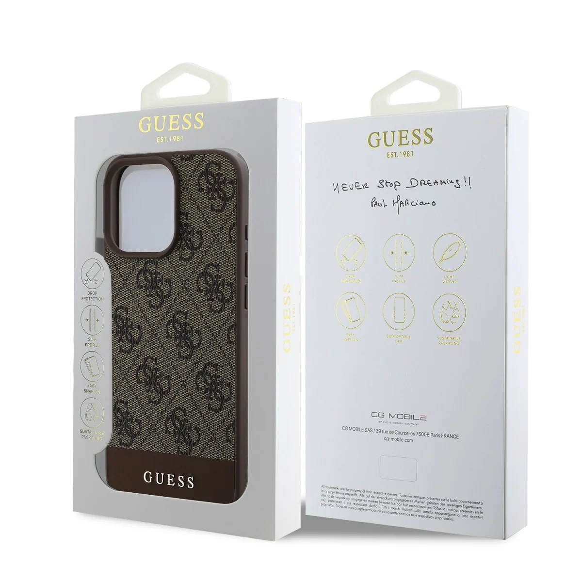 Калъф Guess GUHCP16LG4GLBR Apple iPhone 16 Pro PU 4G Stripe Brown – снимка 6