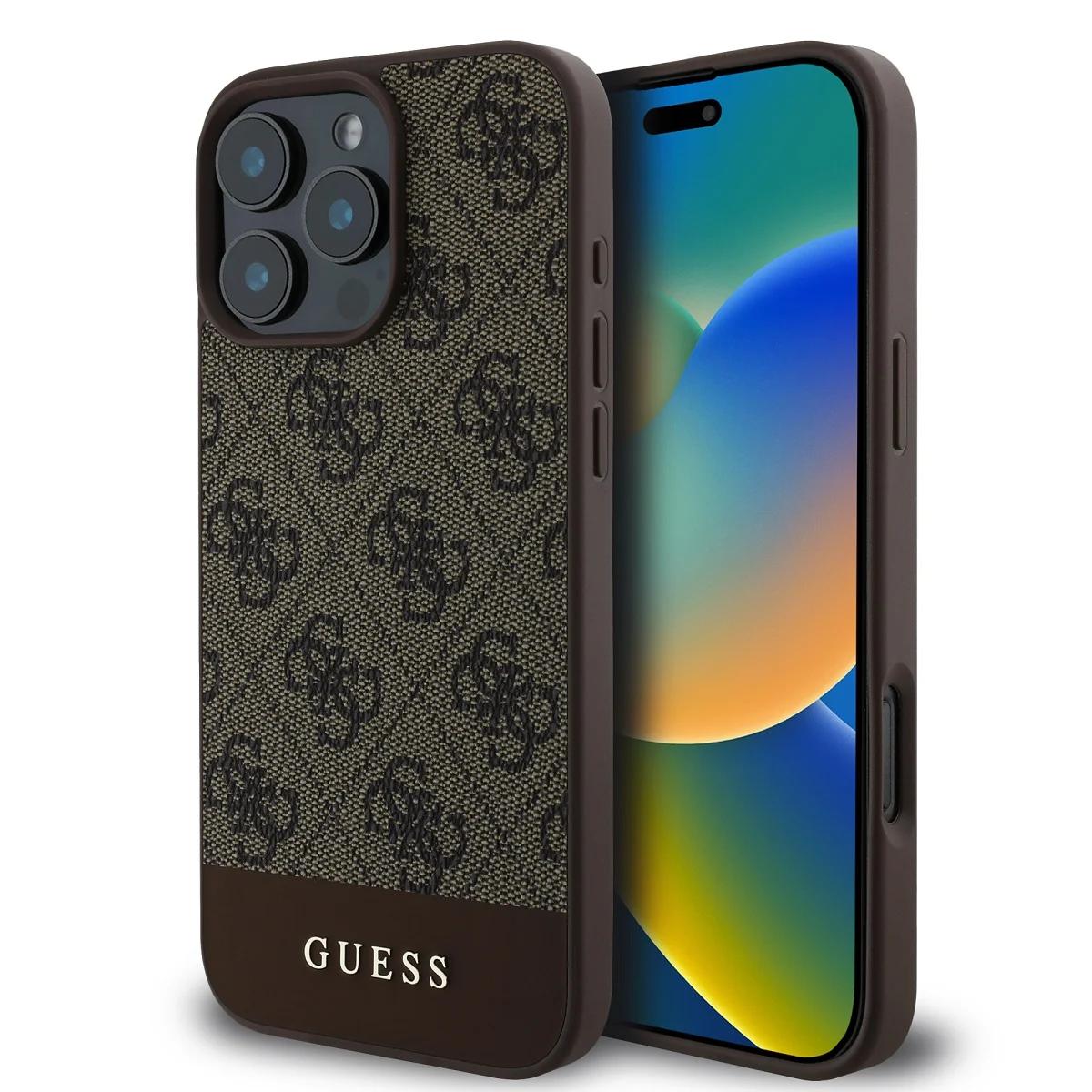 Калъф Guess GUHCP16LG4GLBR Apple iPhone 16 Pro PU 4G Stripe Brown