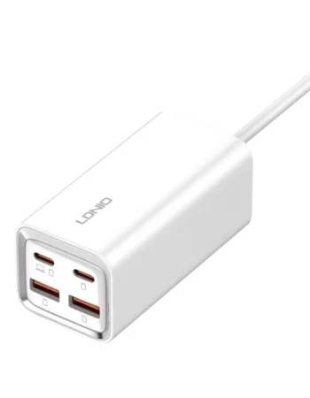 220V LDNIO 65W 2xUSB-A, 2xUSB-C, AC, Desktop 2500W, A4610 /бяло/