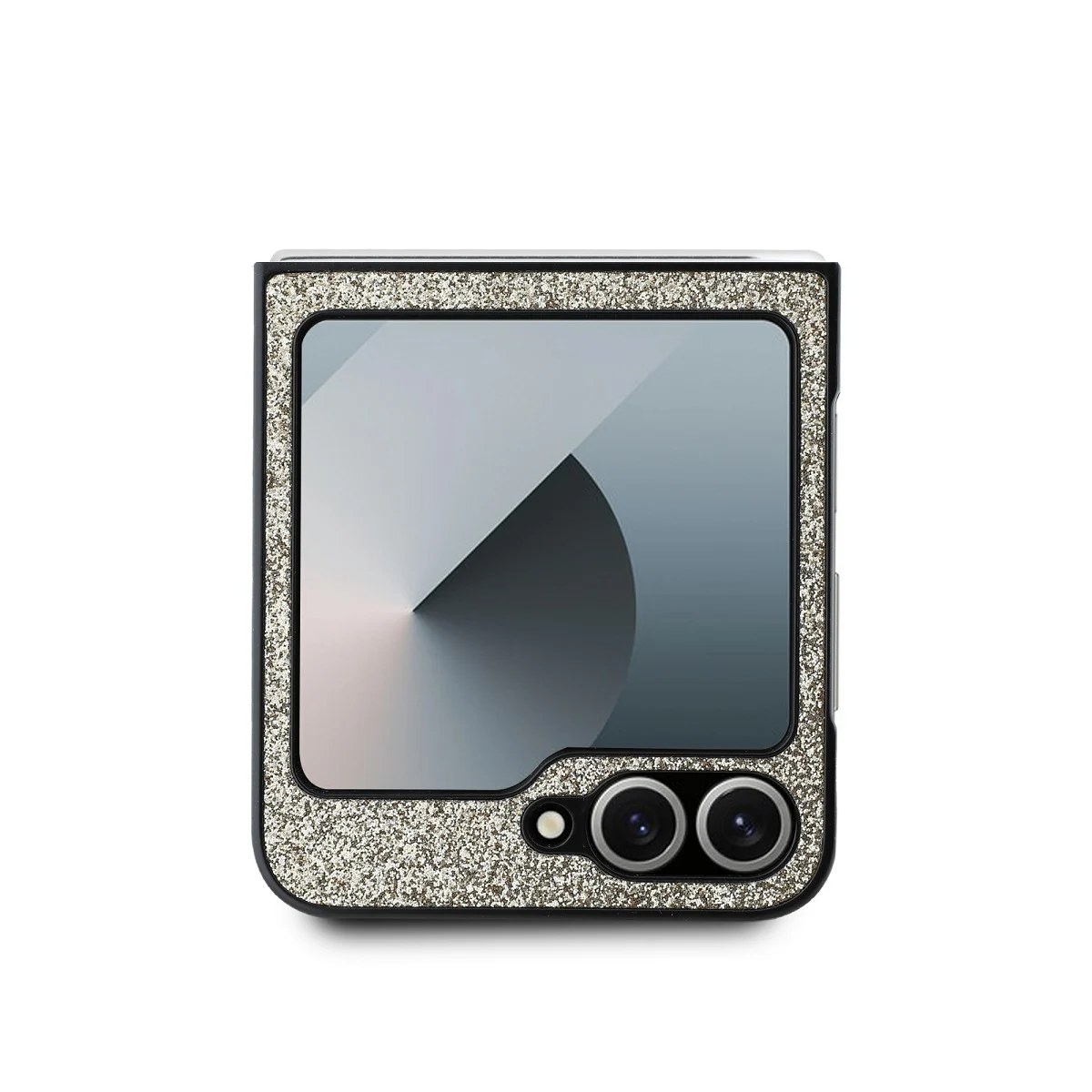 Калъф Guess GUHCZF6HGGSHD Samsung Z Flip 6 PC/TPU Glitter Flakes Metal Logo Gold – снимка 2