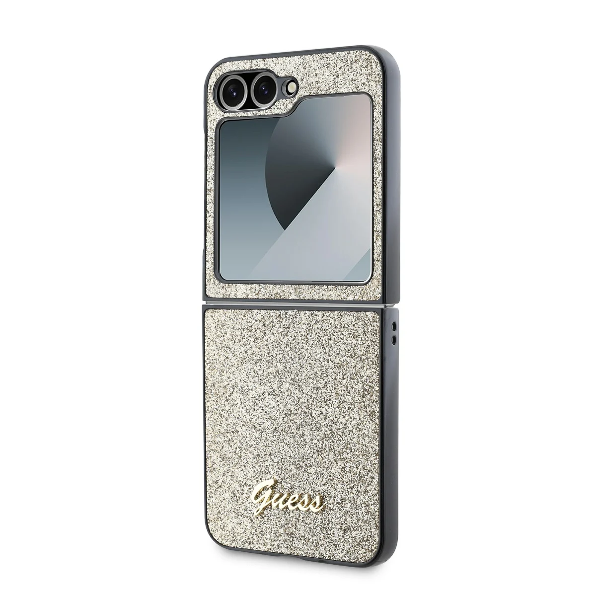 Калъф Guess GUHCZF6HGGSHD Samsung Z Flip 6 PC/TPU Glitter Flakes Metal Logo Gold – снимка 5