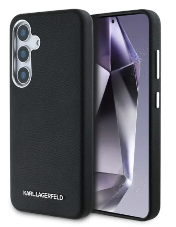 Калъф Karl Lagerfeld KLHMS25SPSAFWMCK Samsung S25 PU Saffiano Metal Logo and Frame Black