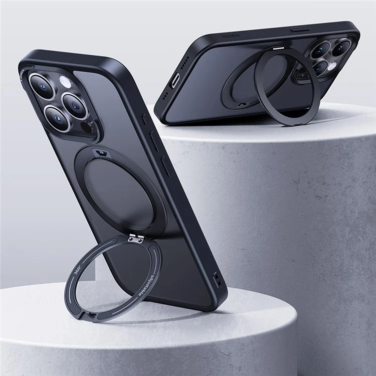 BASEUS Калъф + Стъклен протектор Sky Ring 360 MagSafe Apple iPhone 15 /черен мат/ – снимка 11