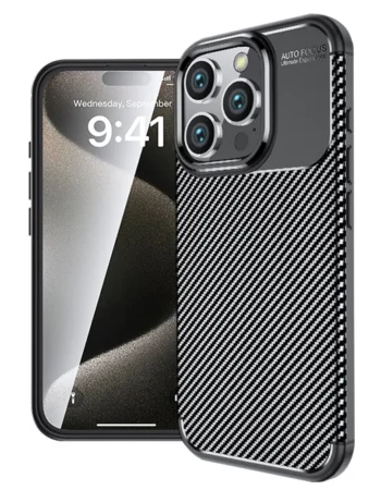 Калъф Business CARBON Apple iPhone 16e /черен/