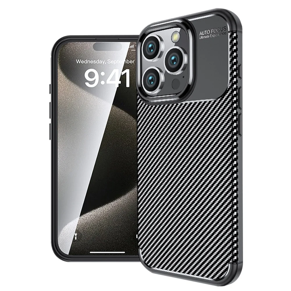 Калъф Business CARBON Apple iPhone 16e /черен/