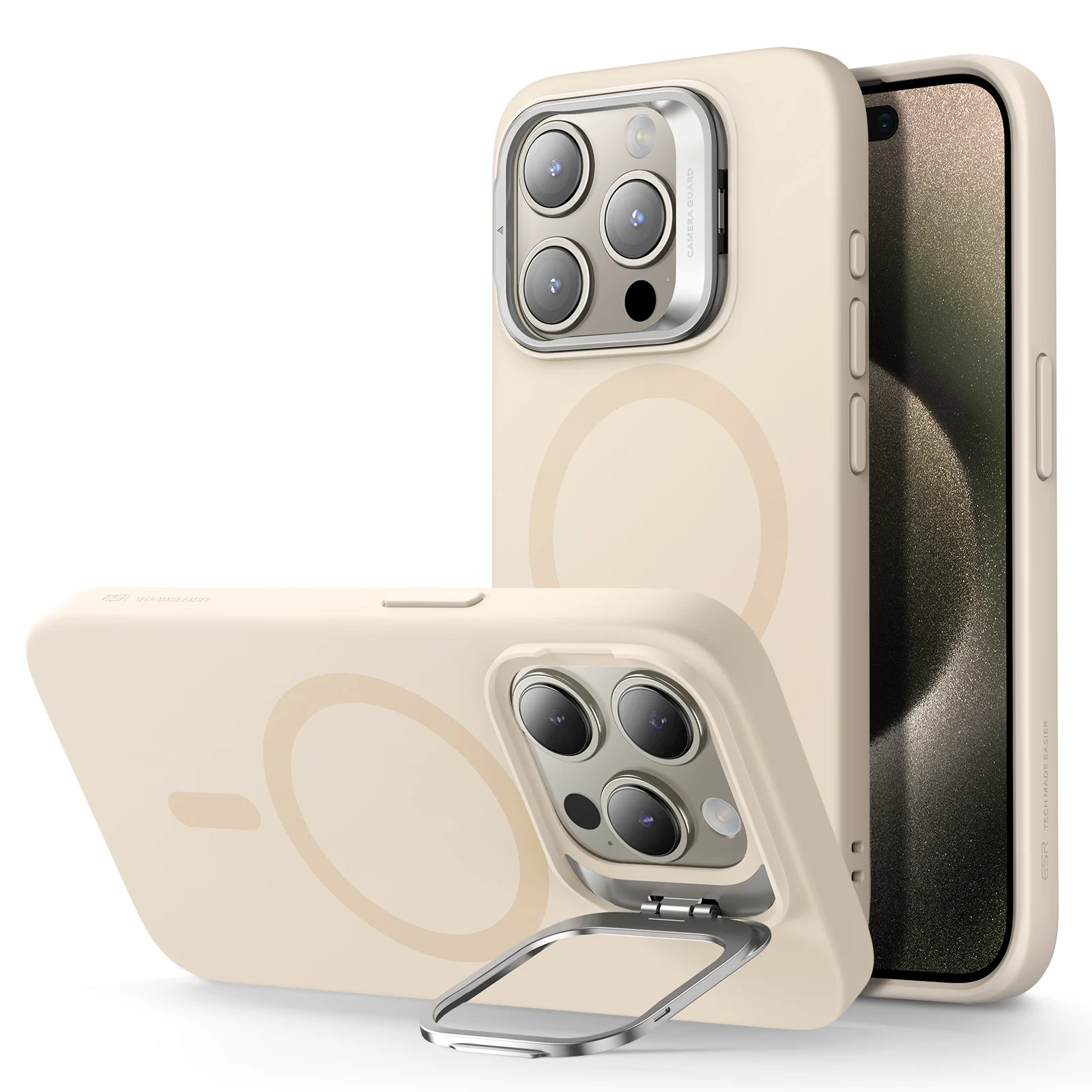 ESR Калъф Cloud Soft със стойка iPhone 16 Pro, MagSafe /телесен/
