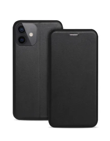 Луксозен кожен калъф Elegance за Xiaomi 13 – черен, изглед отпред и отзад