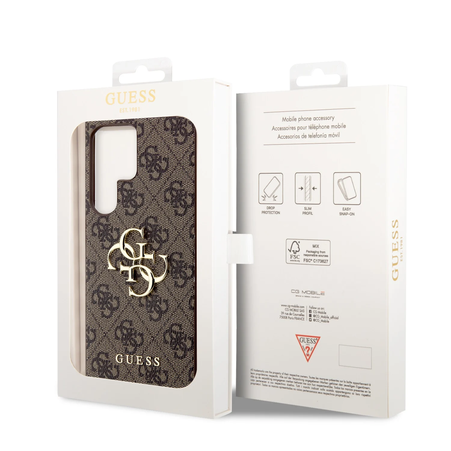 GUESS Калъф Samsung S24 Ultra, 4G Metal Logo, кафяв - GUHCS24L4GMGBR – снимка 7