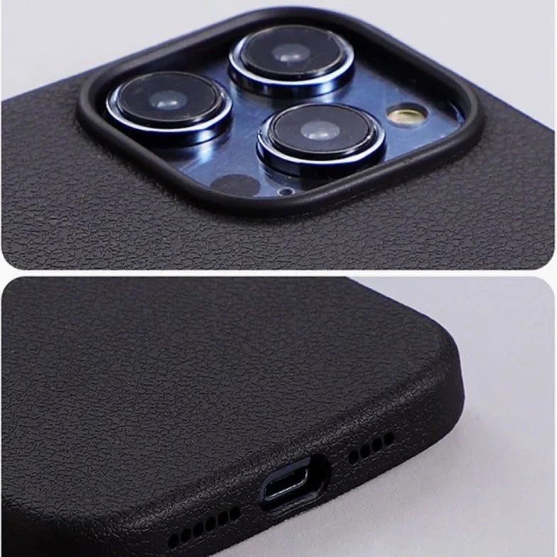 Кейс Joyroom Soft Armor Series за iPhone 15 Pro – черен с кожен ефект, два изгледа – камерата и долната част