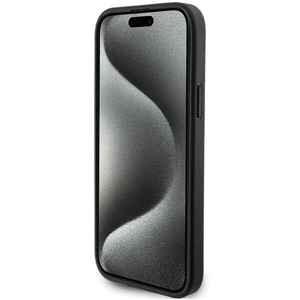 Karl Lagerfeld Калъф Apple iPhone 15, PU Saffiano Card Slot Metal K/C - KLHCP15SSAPKCNPK – снимка 2