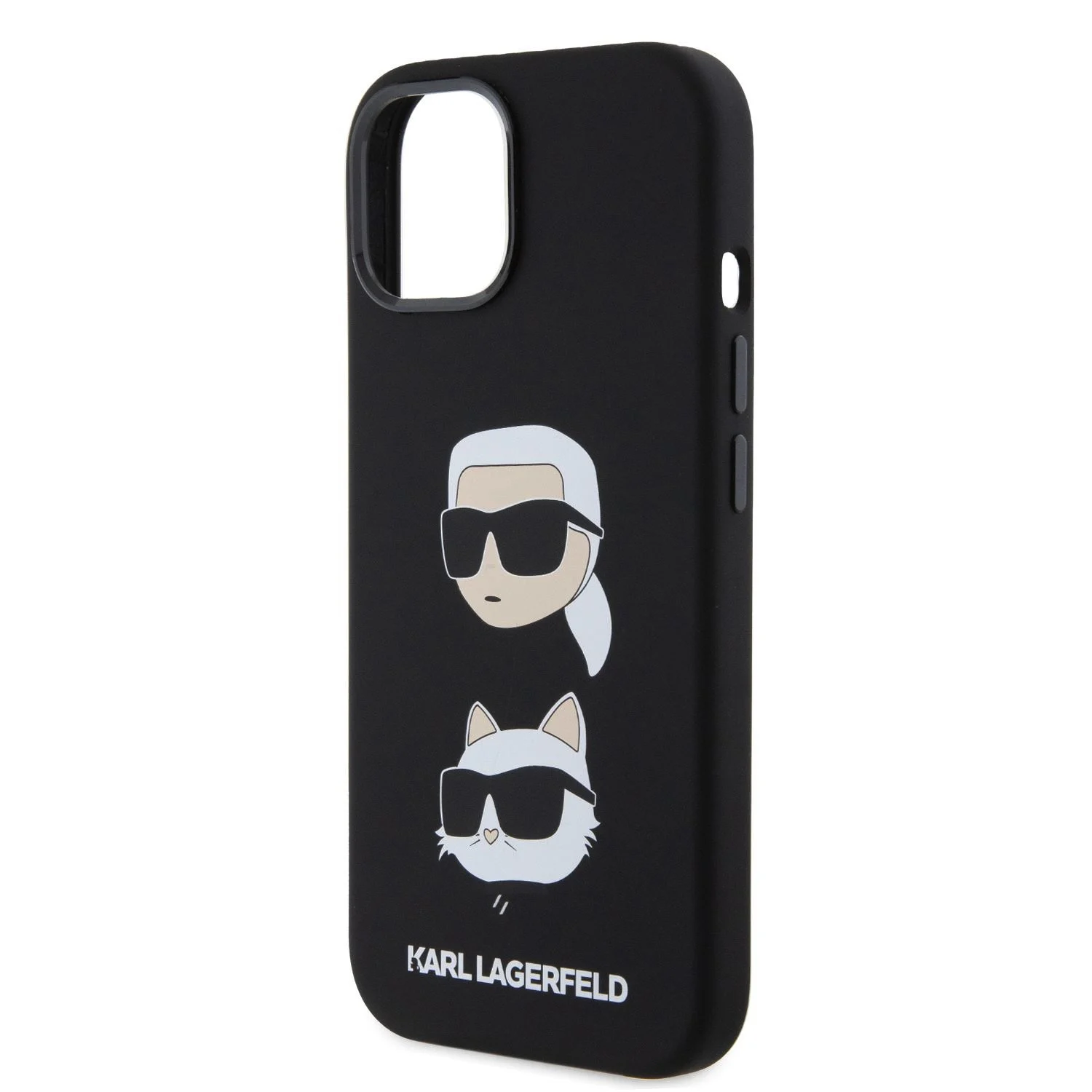 Karl Lagerfeld Калъф Apple iPhone 15, Liquid Silicone K/C Heads /черен/ - KLHCP15SSDHKCNK – снимка 4