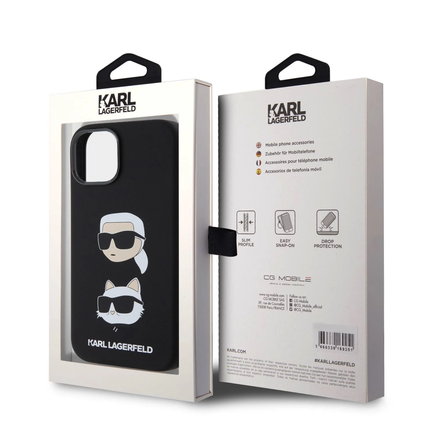 Karl Lagerfeld Калъф Apple iPhone 15, Liquid Silicone K/C Heads /черен/ - KLHCP15SSDHKCNK – снимка 2