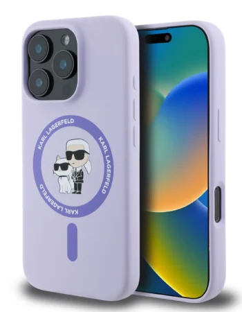 Karl Lagerfeld Калъф Apple iPhone 16 Pro, Liquid Silicone K/C MagSafe /лилав/ - KLHMP16LSCMKCRHU