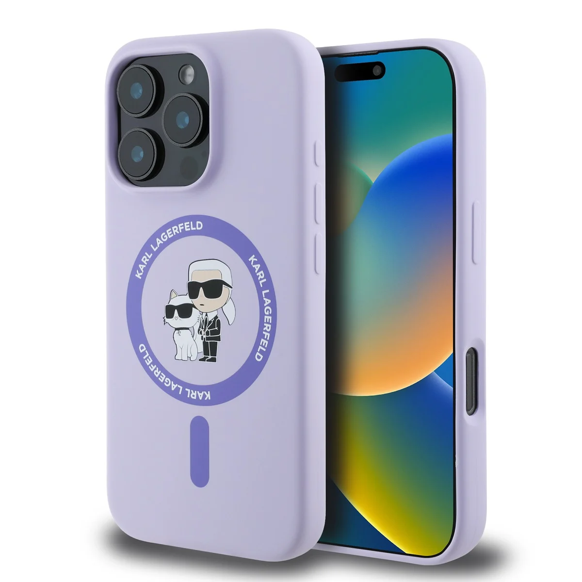 Karl Lagerfeld Калъф Apple iPhone 16 Pro, Liquid Silicone K/C MagSafe /лилав/ - KLHMP16LSCMKCRHU
