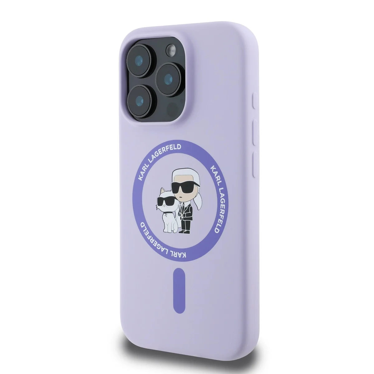 Karl Lagerfeld Калъф Apple iPhone 16 Pro, Liquid Silicone K/C MagSafe /лилав/ - KLHMP16LSCMKCRHU – снимка 3