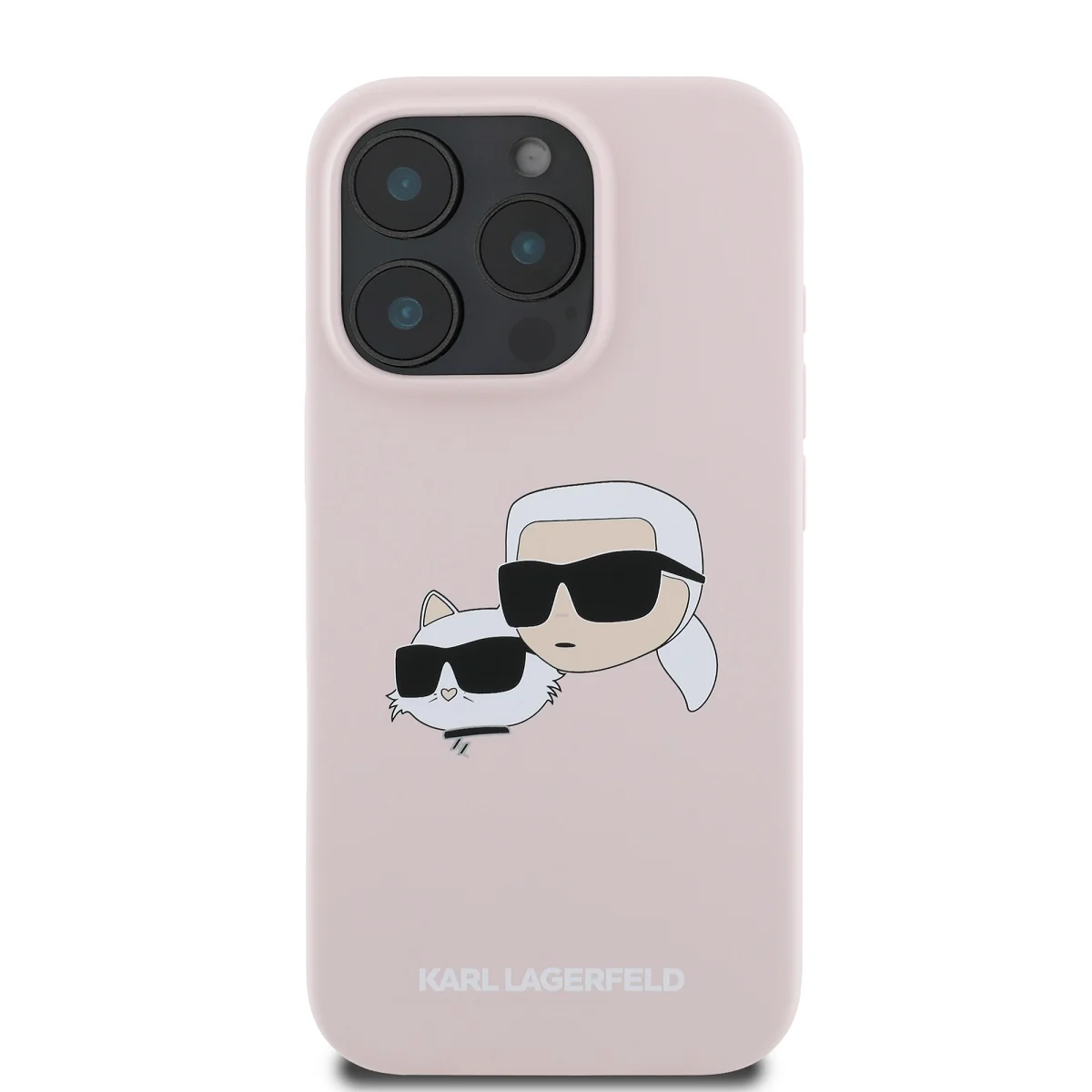 Karl Lagerfeld Калъф Apple iPhone 16 Pro, Liquid Silicone Double Heads MagSafe /розов/ - KLHMP16LSKCHPPLP – снимка 2