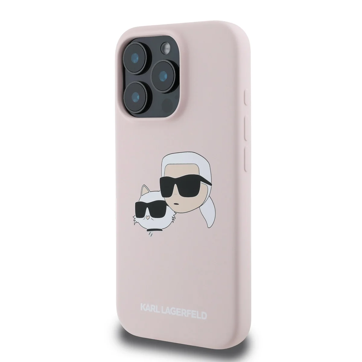 Karl Lagerfeld Калъф Apple iPhone 16 Pro, Liquid Silicone Double Heads MagSafe /розов/ - KLHMP16LSKCHPPLP – снимка 3