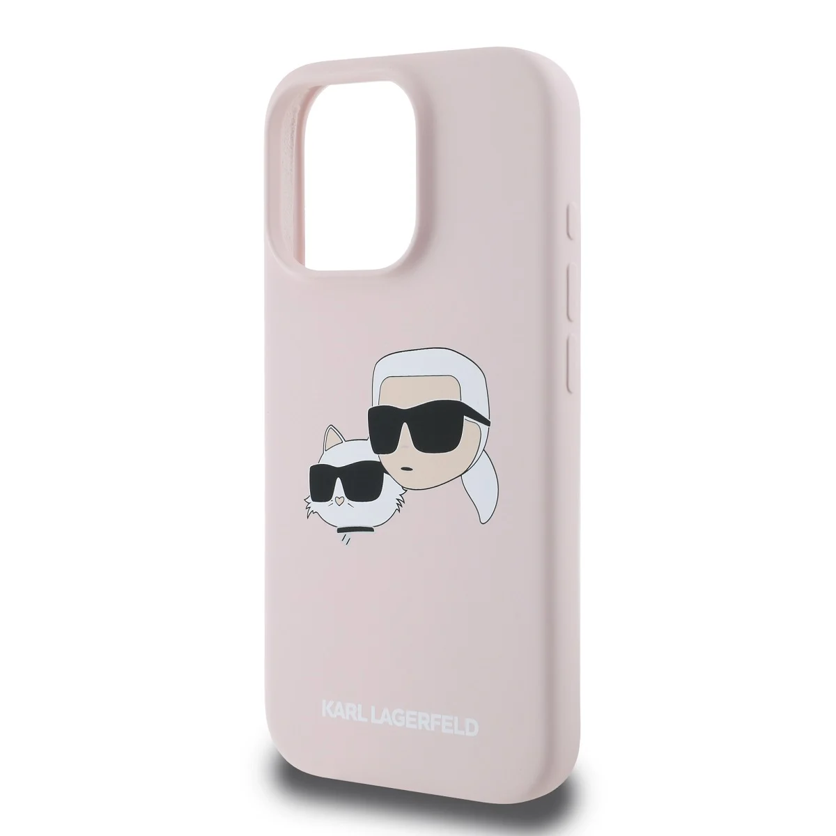 Karl Lagerfeld Калъф Apple iPhone 16 Pro, Liquid Silicone Double Heads MagSafe /розов/ - KLHMP16LSKCHPPLP – снимка 4