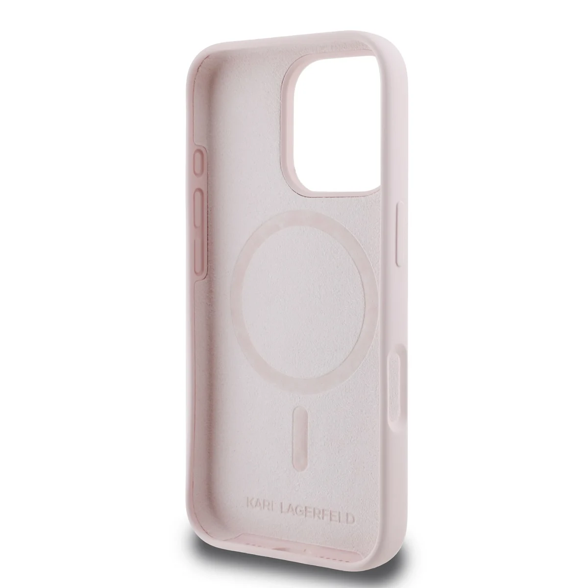 Karl Lagerfeld Калъф Apple iPhone 16 Pro, Liquid Silicone Double Heads MagSafe /розов/ - KLHMP16LSKCHPPLP – снимка 5
