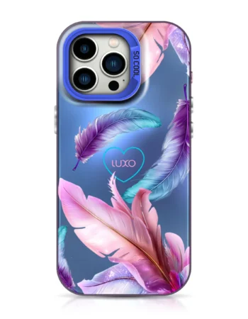 Калъф Luxo So Cool за iPhone 15 Plus / iPhone 14 Pro – прозрачна обвивка с цветни пера