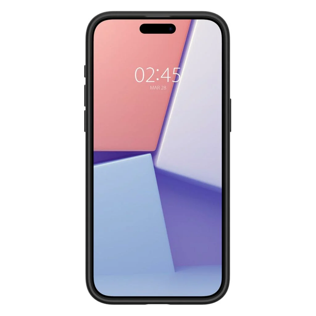 Калъф Spigen Ultra Hybrid MagFit за iPhone 15 Pro – преден изглед на телефона