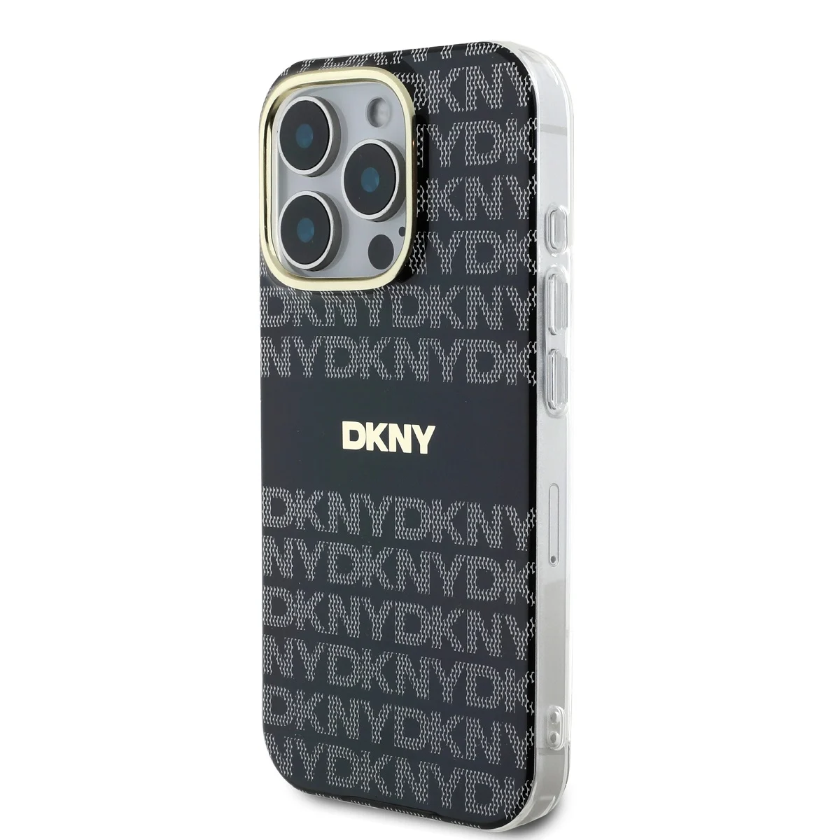 DKNY Калъф Apple iPhone 16 Pro, PC/TPU Repeat Pattern Tonal Stripe Magsafe, черен - DKHMP16LHRHSEK – снимка 3