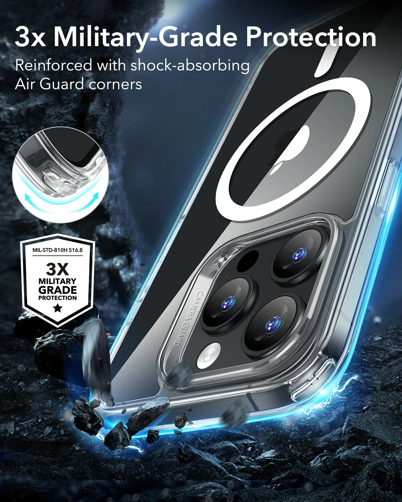 ESR Калъф Classic Hybrid iPhone 16 Pro, MagSafe /прозрачен, с блясък/ Amazon Pack – снимка 2