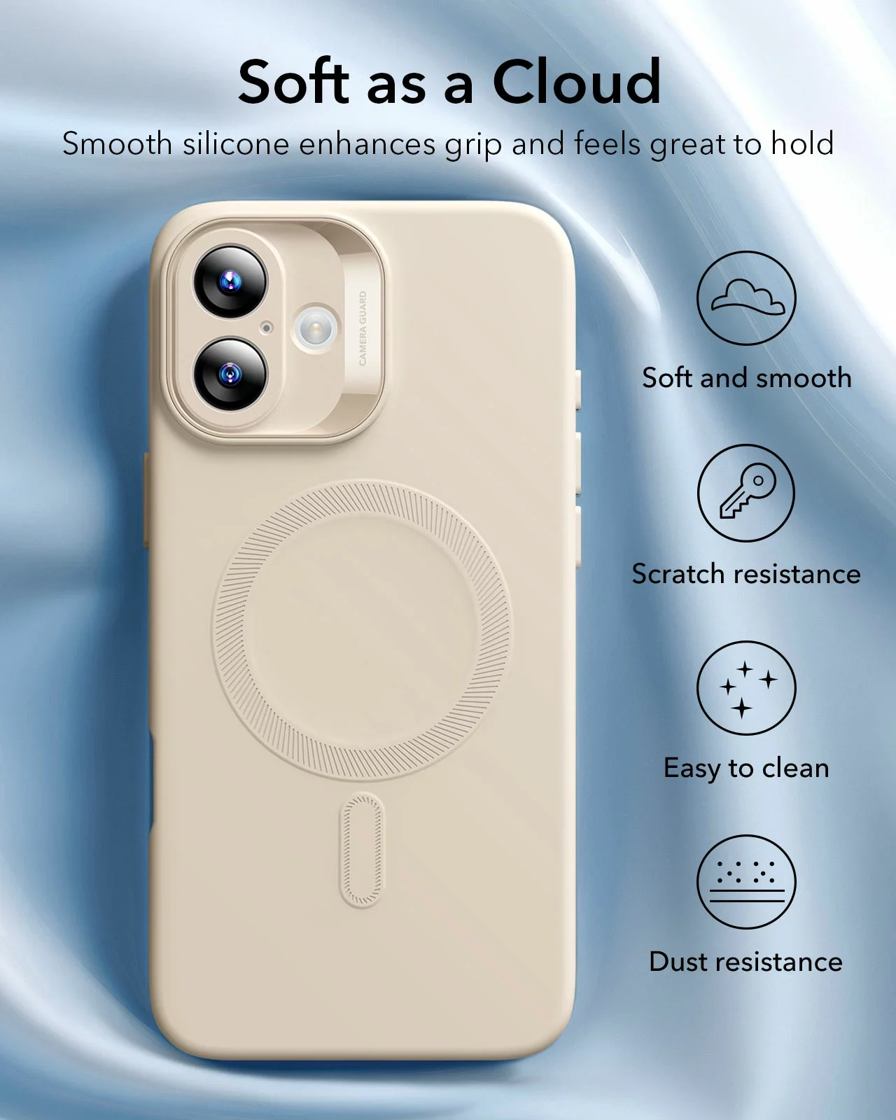 ESR Калъф + Camera grids Cloud Soft iPhone 16, MagSafe /розов/ Amazon Pack – снимка 6