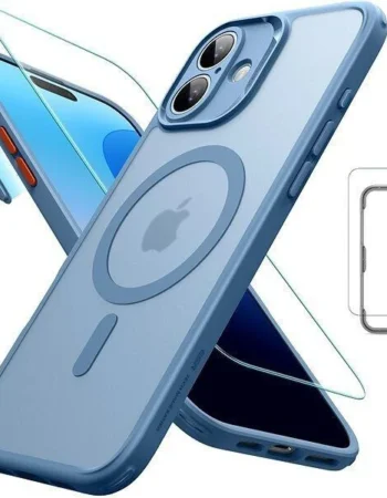ESR Калъф Classic Pro + стъкло SET iPhone 16, MagSafe /матово син/ Amazon Pack
