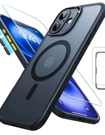 ESR Калъф Classic Pro + стъкло SET iPhone 16, MagSafe /матово черно/ Amazon Pack