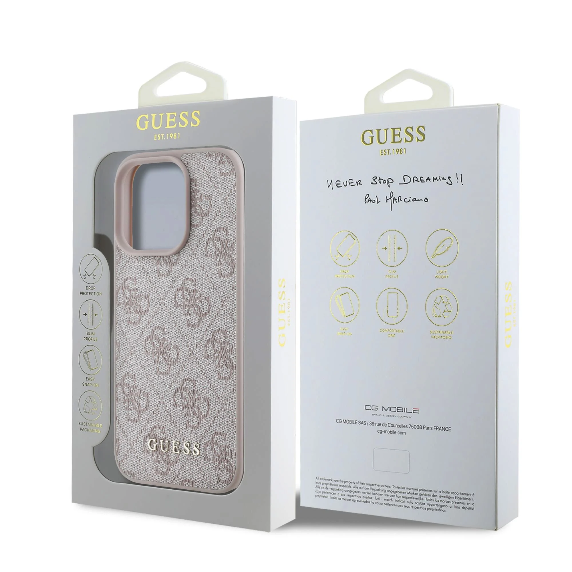 GUESS Калъф Apple iPhone 16 Pro, 4G Charm Tone on Tone, розов - GUHCP16LGF4GCP – снимка 5