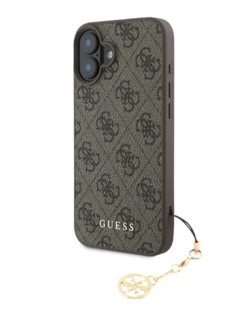 GUESS Калъф Apple iPhone 16 Plus, 4G Charm Tone on Tone, кафяв - GUHCP16MGF4GCW