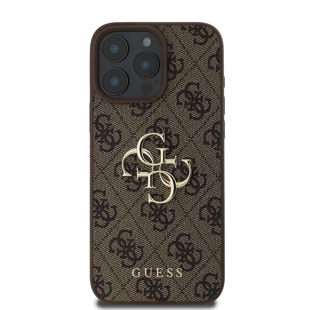 GUESS Калъф Apple iPhone 16 Pro, PU 4G Metal Logo, кафяв - GUHCP16L4GMGBR – снимка 2