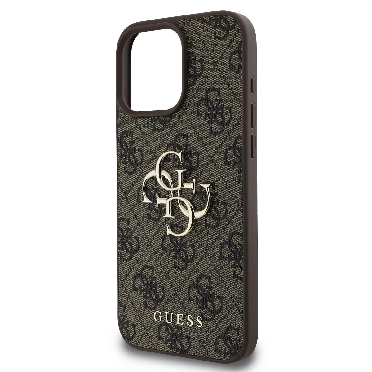 GUESS Калъф Apple iPhone 16 Pro, PU 4G Metal Logo, кафяв - GUHCP16L4GMGBR – снимка 4