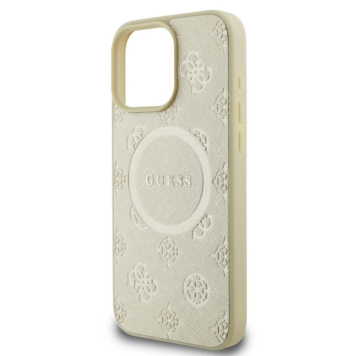 Калъф Guess GUHMP16LPSAPSMED Apple iPhone 16 Pro Saffiano Peony Stamp MagSafe Gold – снимка 4