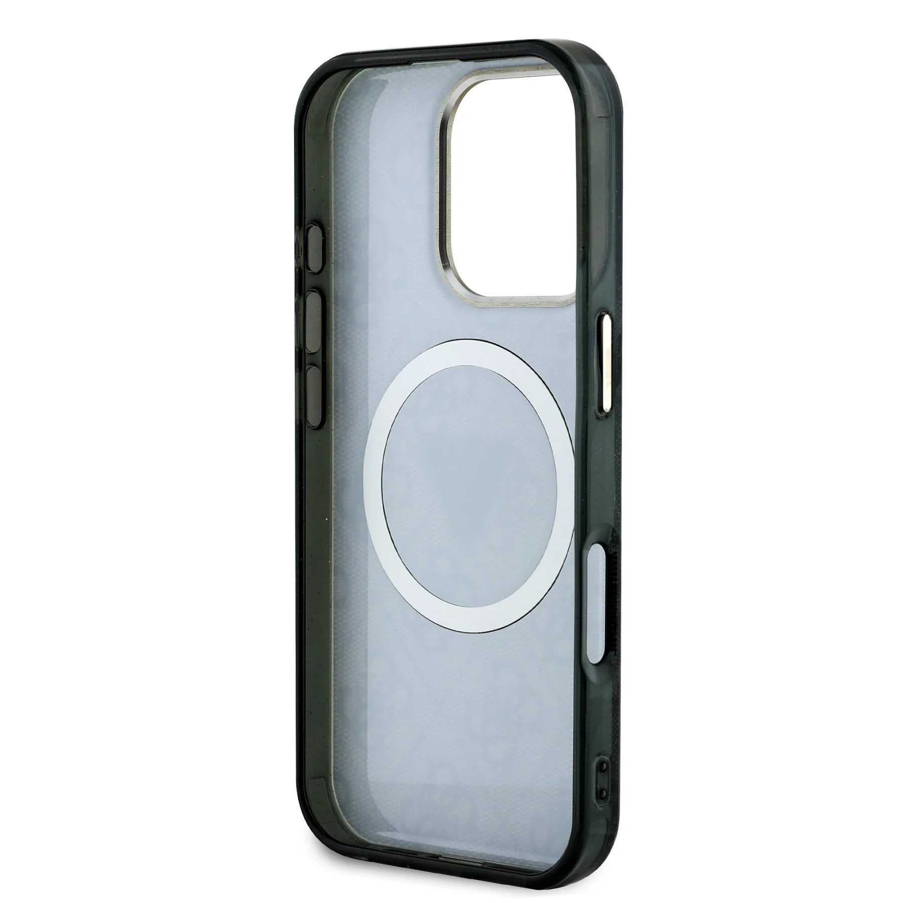 GUESS Калъф Apple iPhone 16 Pro, IML 4G Glitter and Triangle Logo MagSafe, черен - GUHMP16LHG4PRTGK – снимка 6