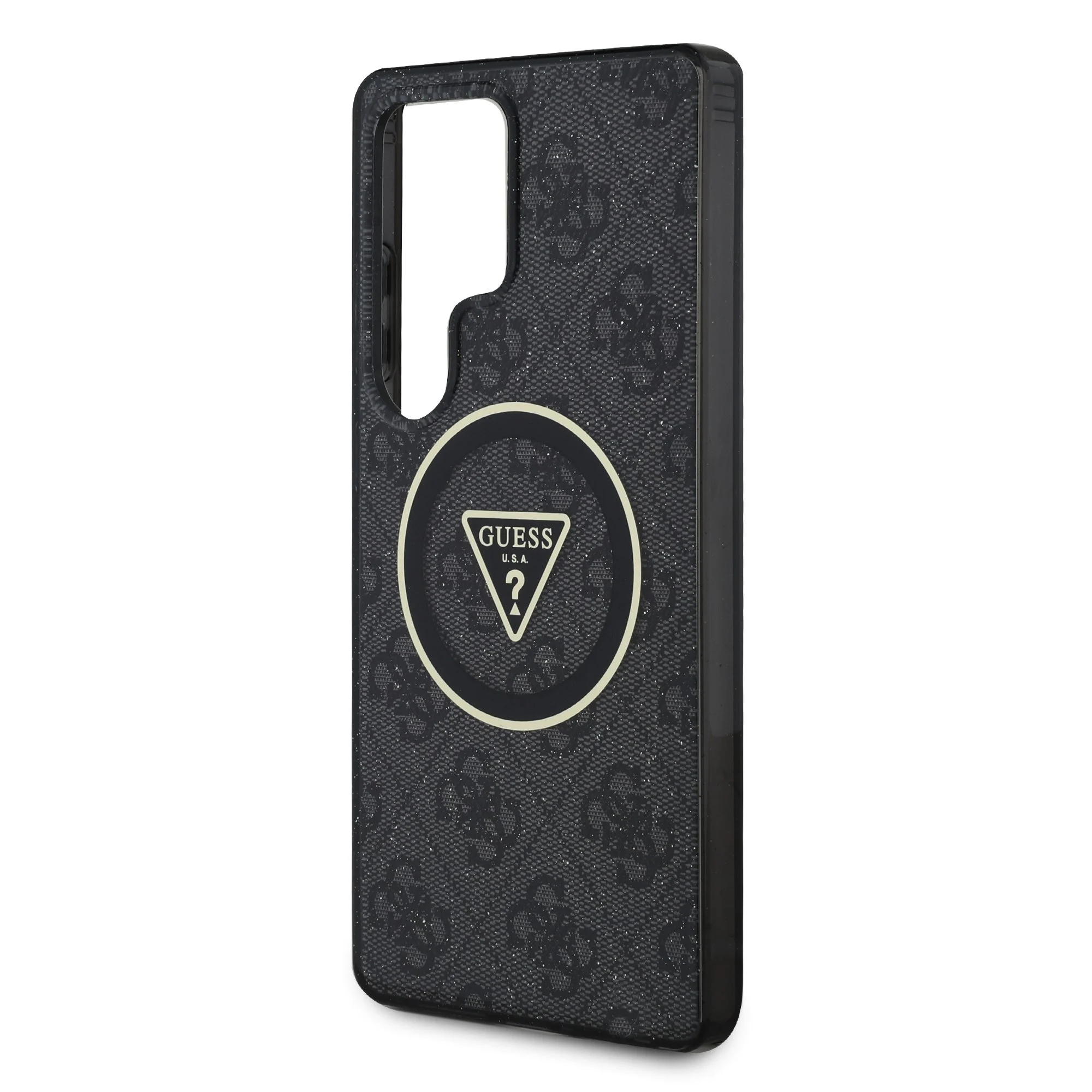 GUESS Калъф Samsung S25 Ultra, IML 4G Glitter and Triangle Logo MagSafe, черен - GUHMS25LHG4PRTGK – снимка 5