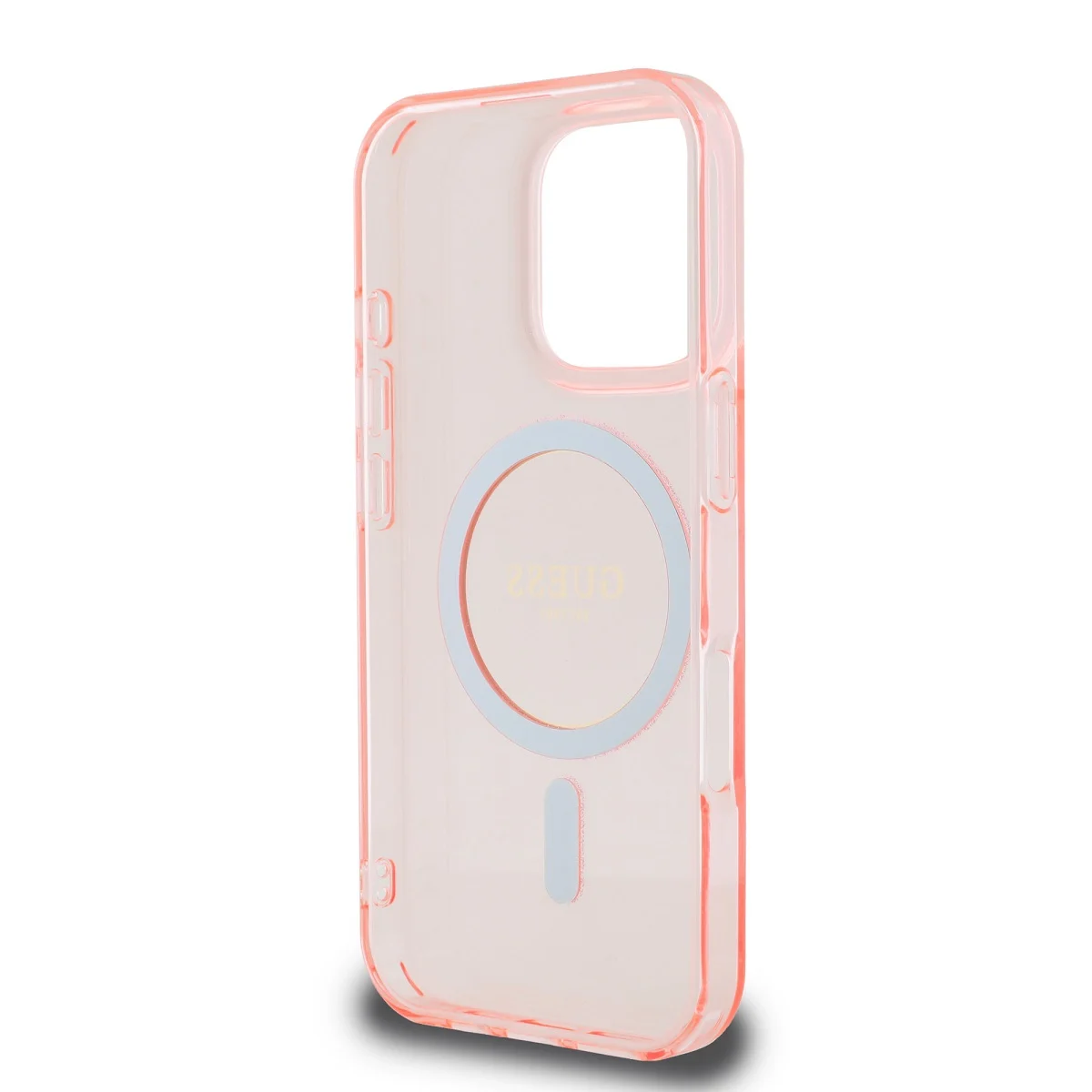 GUESS Калъф Apple iPhone 16 Pro, IML Glitter Ring MagSafe, розов - GUHMP16LHFGEREP – снимка 4