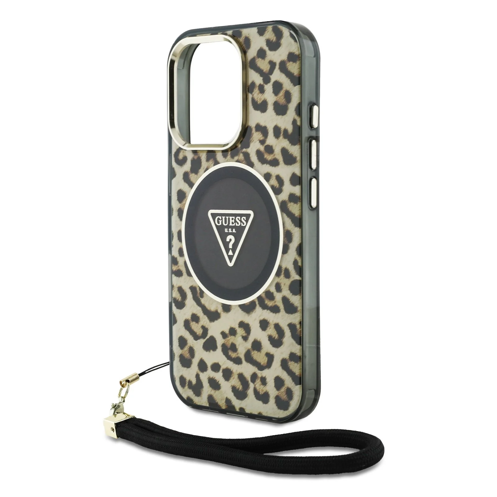 UESS Калъф Apple iPhone 16 Pro, IML Leopard Triangle Logo Strap MagSafe, кафяв - GUHMP16LHLORSSW – снимка 4