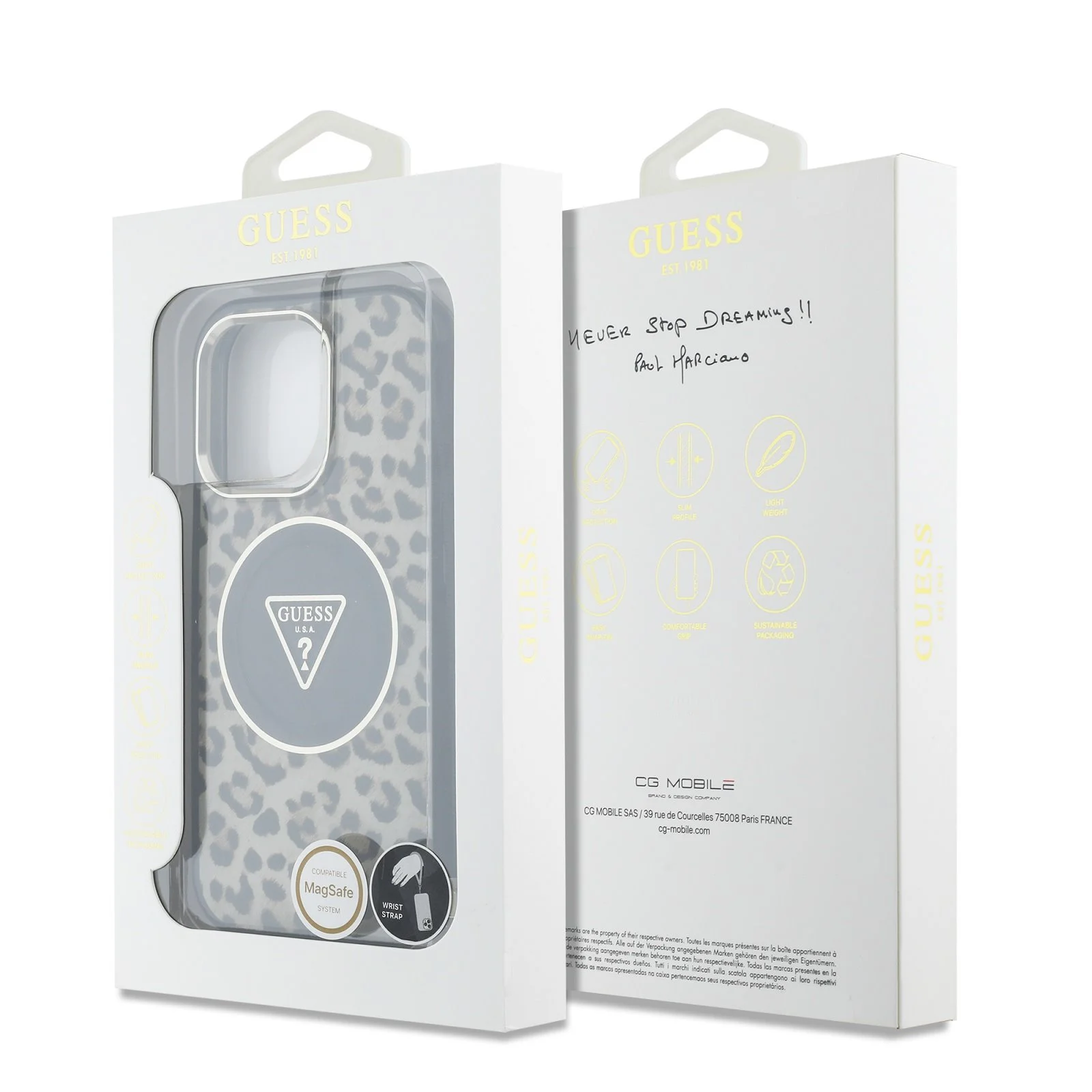UESS Калъф Apple iPhone 16 Pro, IML Leopard Triangle Logo Strap MagSafe, кафяв - GUHMP16LHLORSSW – снимка 6