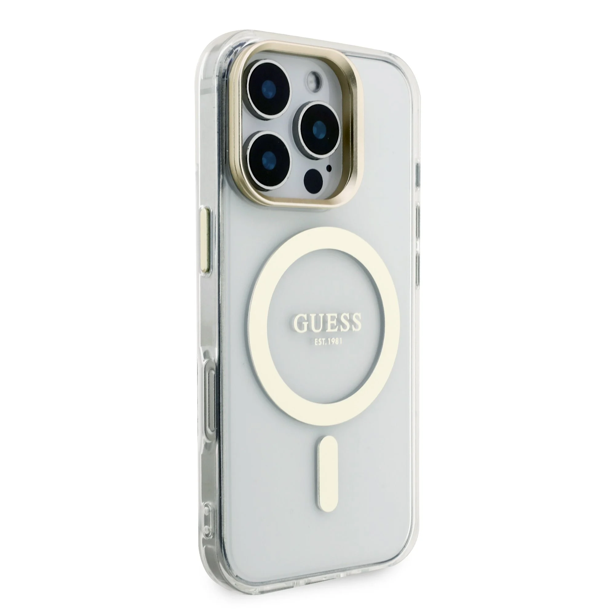GUESS Калъф Apple iPhone 16 Pro, PC/TPU Electroplated Stand Camera Frame MagSafe + 3 Backgrounds - GUBPSBHMP16LF4P05 – снимка 4