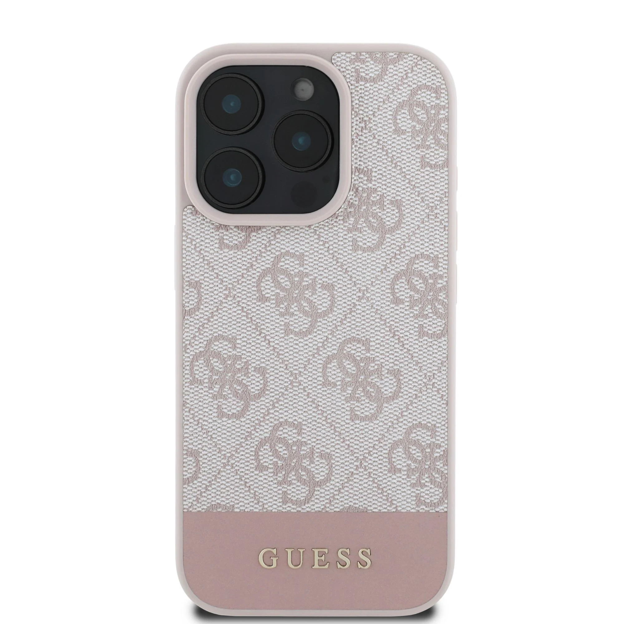 GUESS Калъф Apple iPhone 16 Pro, PU 4G Stripe, розов - GUHCP16LG4GLPI – снимка 3