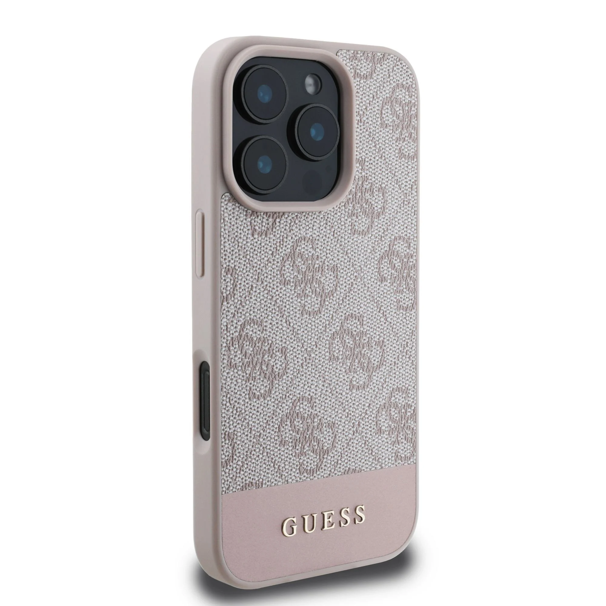 GUESS Калъф Apple iPhone 16 Pro, PU 4G Stripe, розов - GUHCP16LG4GLPI – снимка 4