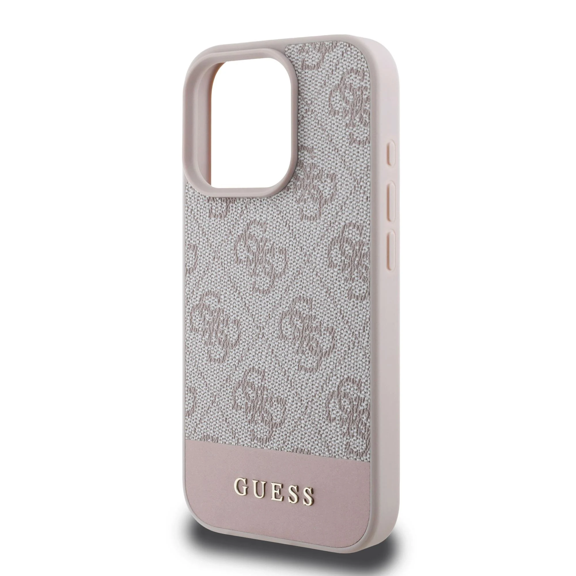 GUESS Калъф Apple iPhone 16 Pro, PU 4G Stripe, розов - GUHCP16LG4GLPI – снимка 5