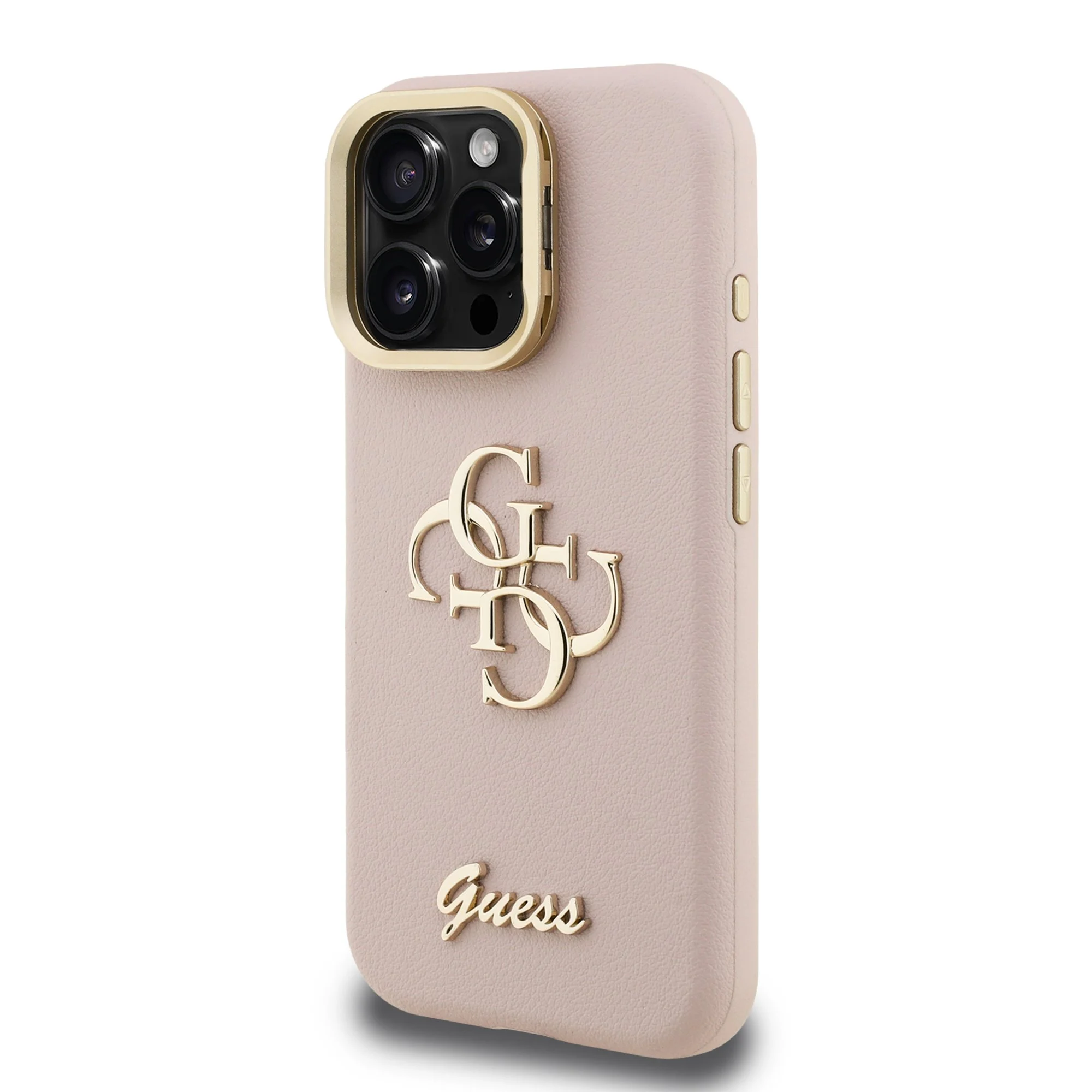 GUESS Калъф Apple iPhone 16 Pro, PU Grained 4G Logo Stand Camera Frame, розов - GUHCP16LPCS4GSP – снимка 2