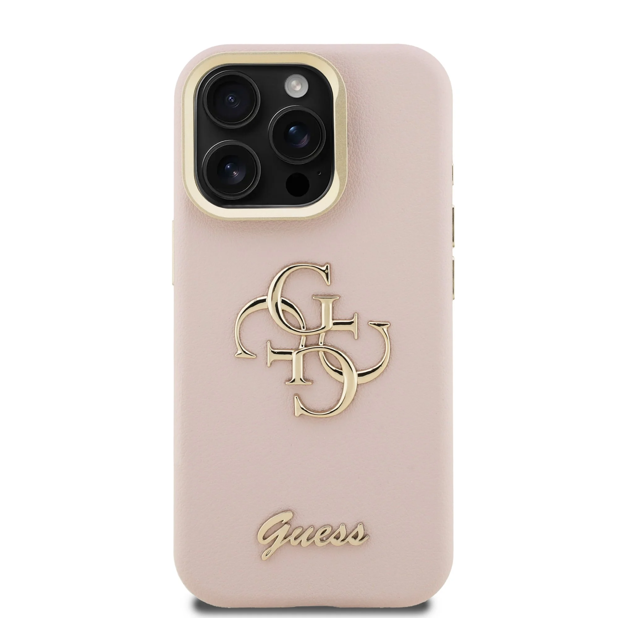 GUESS Калъф Apple iPhone 16 Pro, PU Grained 4G Logo Stand Camera Frame, розов - GUHCP16LPCS4GSP – снимка 3